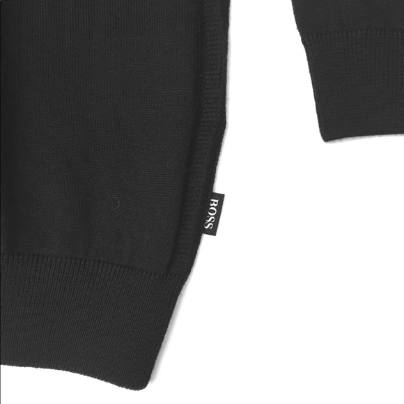 HUGO BOSS NEW BLACK CREWNECK KNIT SWEATER - Picture 3 of 6